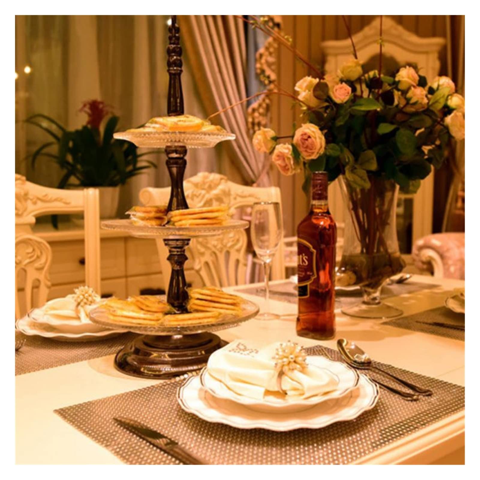 6er-Set Weihnachts-Elch-Hirsch-Schnallenhalter aus Goldlegierung für Hotel, Restaurant, Hochzeit, Party, Esstisch, Serviettendekoration,Dull