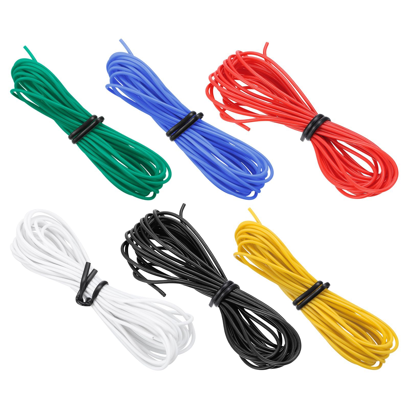 TA-VIGOR 28AWG Silicone Electrical Wire Kit, 6 Colours 3.0m/10ft Stranded Tinned Copper Hookup Wire Flexible Insulated Cable 600V 200°C for Car, Model, DIY, Appliances – 6pcs