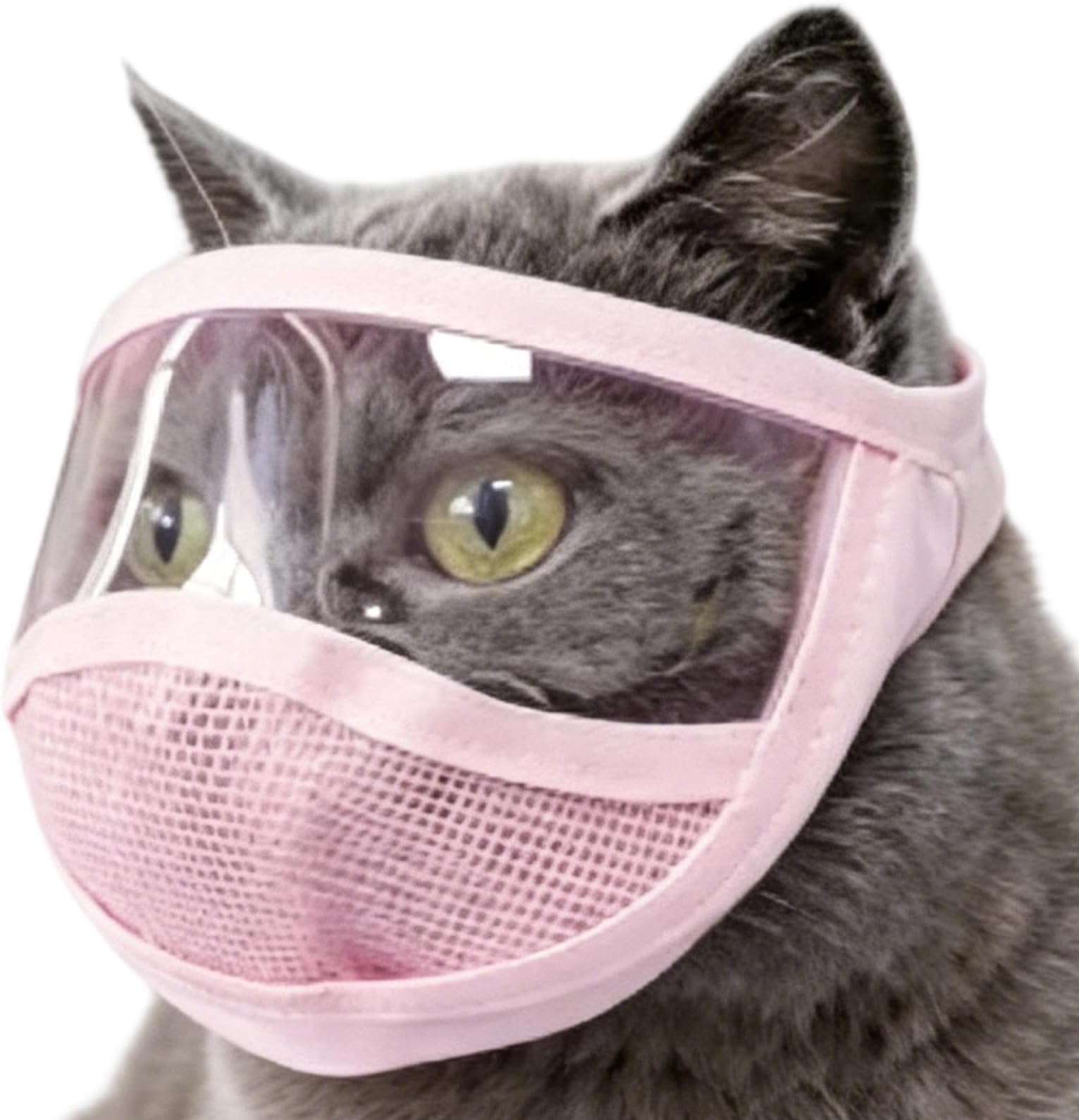 猫のグルーミング時に使用するヘッドカバー - サイズ 調整 が 可能 な メッシュ 素材 の ペット の ため の ヘッド ウェア - 透明 で 通気 性 の 高い 素材 を 使用 した 、 猫 用 の グルーミング の ため の 拘束 ネット | 噛みつき 防止 の 、 爪 の クリッピング 、 毛 の トリミング 、 入浴 、 毛 の カット に する こと が でき ます