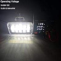 Vista 7 de Faros delanteros LED de 4 x 6 pulgadas, cuadrados, 12 V-24 V, blanco, aluminio