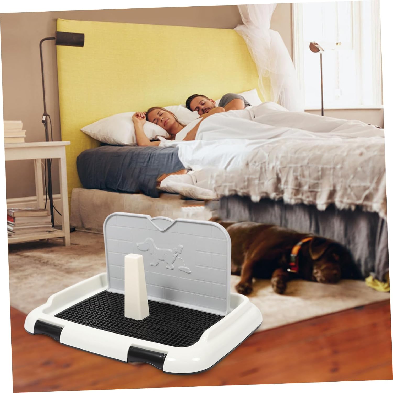 Plastic Puppy Toilet Tray with Splashproof Design for Indoor Dog Potty Training Wear Resistant Pet Potty Holder for Small and Medium Dogs at Home Office Bathroom