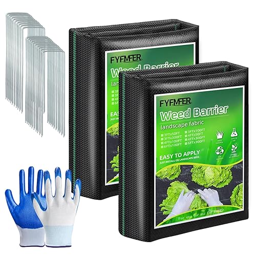 4FT x 100FT Weed Barrier Landscape Fabric, 3.2oz Premium Heavy