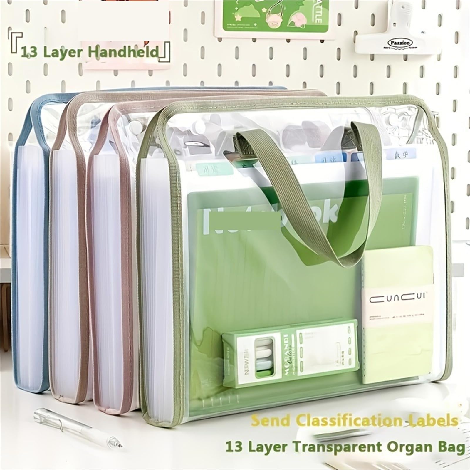 Carpeta Clasificadora Bolsa de almacenamiento archivos acordeón | Carpeta de papel de prueba de gran capacidad, organizador de documentos for estudiantes(Brown)