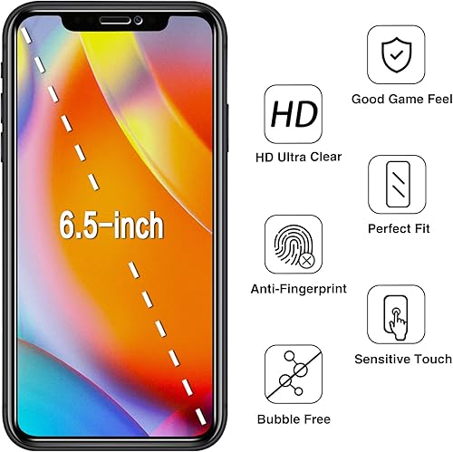 Miniatura 2 de HPTech Paquete de 2 protectores de pantalla de privacidad diseñados para iPhone 11 Pro Max, XS Max de 6.5 pulgadas, vidrio templado antiespía,