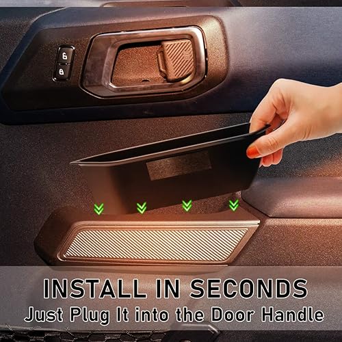 Miniatura 4 de WDG Caja de almacenamiento para manija de puerta para Ford Bronco 2021 2022 2023 2024 2025 Accesorios interiores de automóvil, ABS puerta delantera