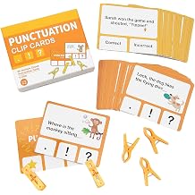 Fun Express Learn365 Punctuation Clip Cards - 56 Pieces