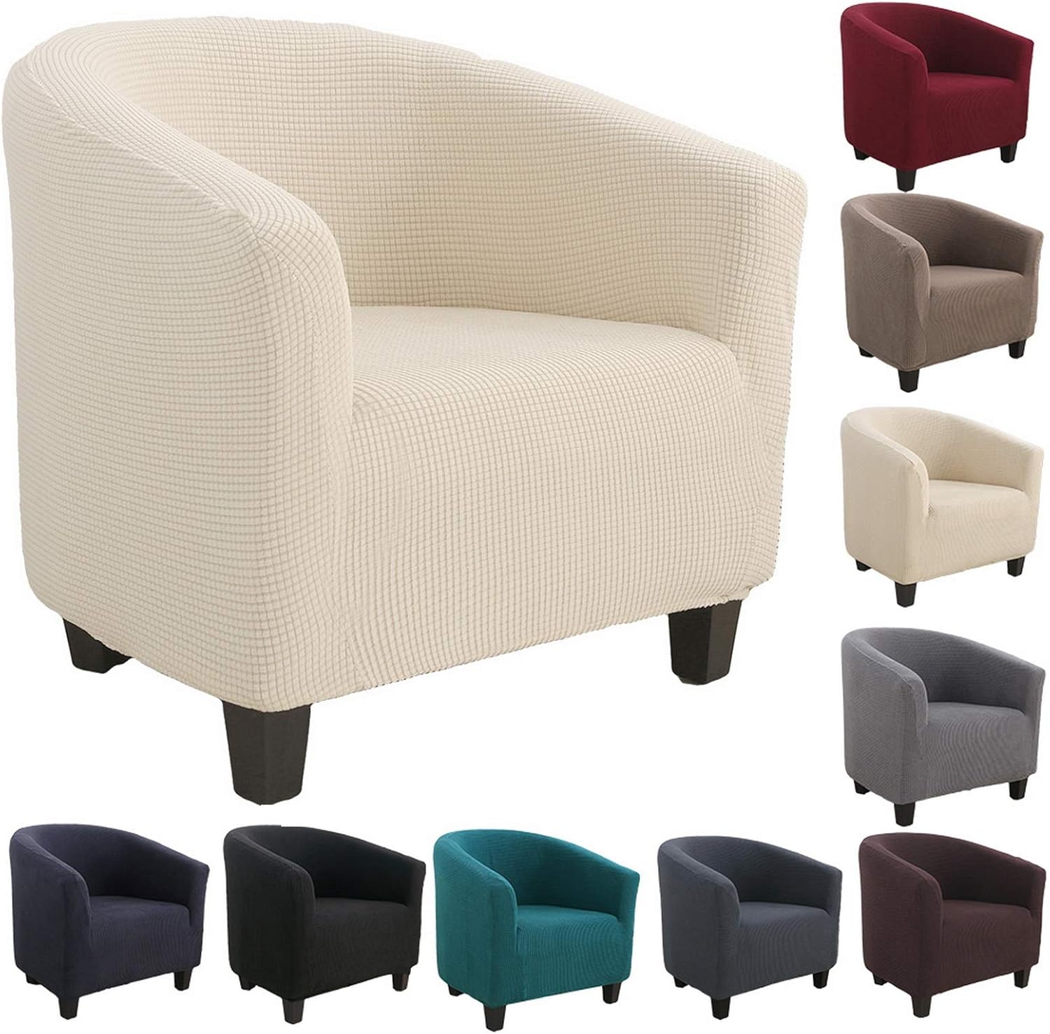 Souarts Tub Chair Covers Stretch Chair Covers For Armchairs Solid Color