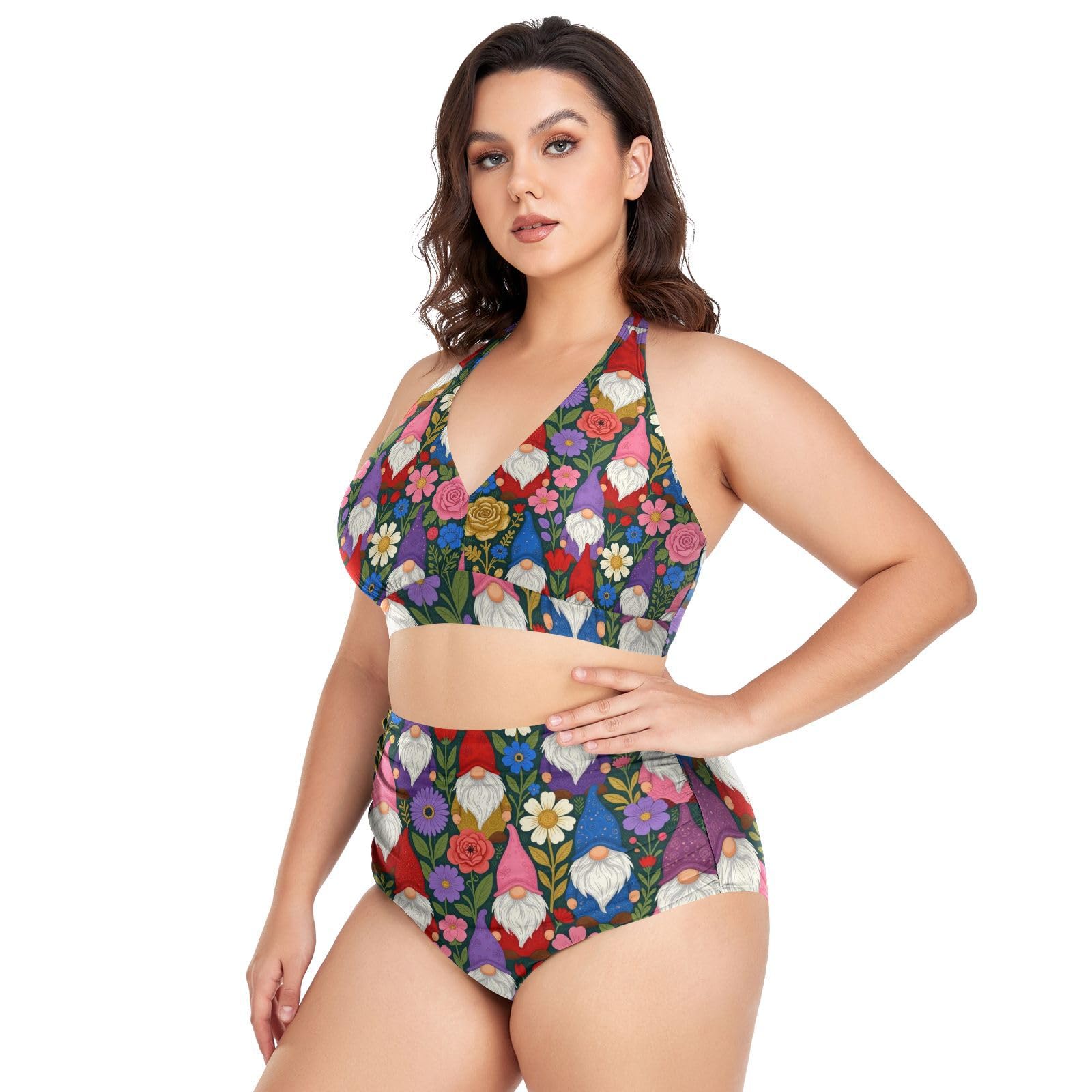 FRODOTGV Curvy damskie dwuczęściowe zestawy kąpielowe L-4XL