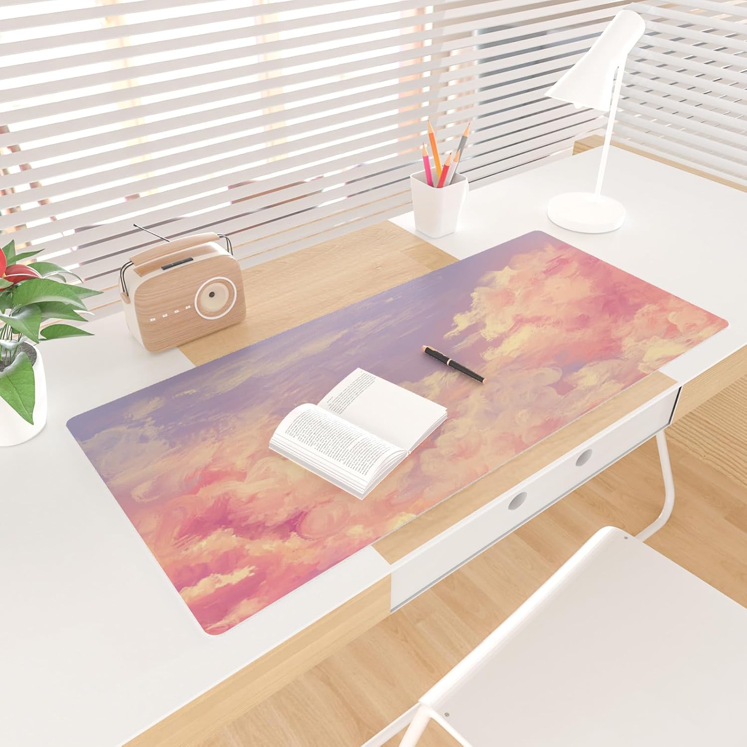Colorful Star Pink Large Mouse Pad, 31.5" x 15.7" image 3