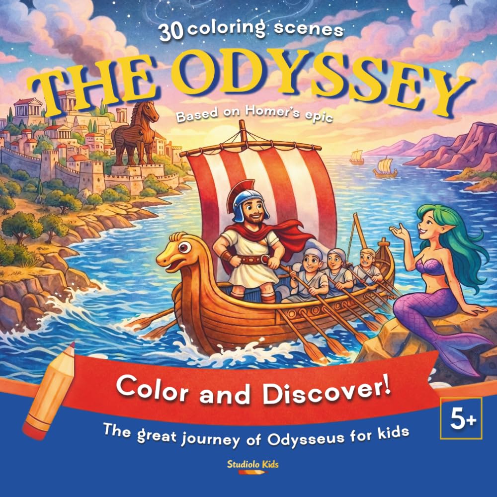 The Odyssey for Kids: The Great Journey of Odysseus: Color and Discover Homer’s Epic (Studiolo Kids)