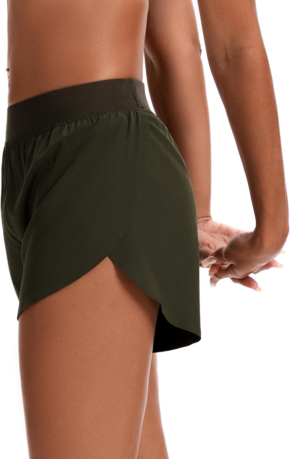 Womens Mid Waisted Dolphin Athletic Shorts for Women 4" Lightweight High Split for Gym Workout with Liner Quick Dry - Image 3