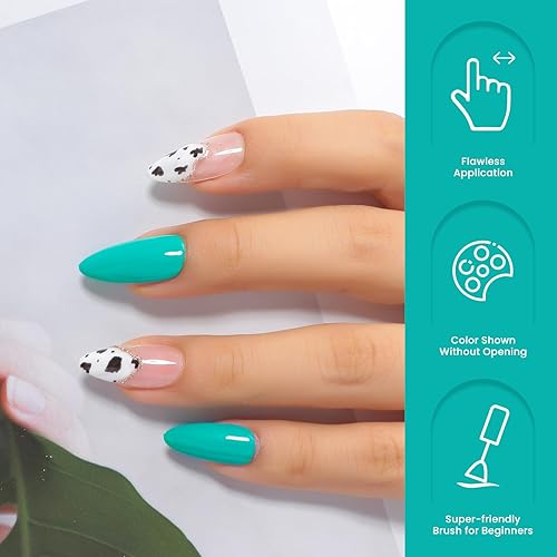 Miniatura 3 de MEGIOR Esmalte de uñas de gel verde de 0.5 onzas líquidas, esmalte de uñas de gel profundo Oceanside para lámpara de uñas LED UV, esmalte de uñas de