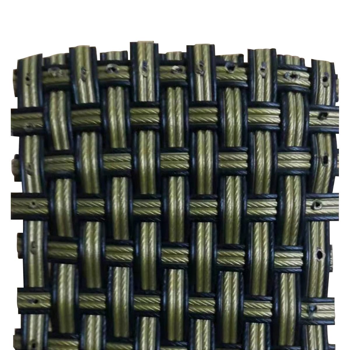 213ft PE Flat Rattan Woven Rope, Plastic Wicker Furniture Repair Rattan, Synthetic Rattan Replacement Material for Patio - Black Gold