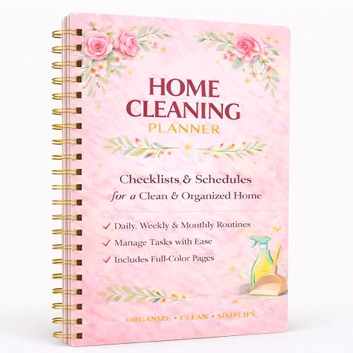 Home Cleaning Planner & Checklist Book for Women Adults –
