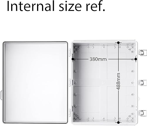 Miniatura 4 de Gratury Caja de conexiones, carcasa de plástico impermeable IP67 para proyectos eléctricos, cubierta gris con bisagras, incluye placa de montaje y