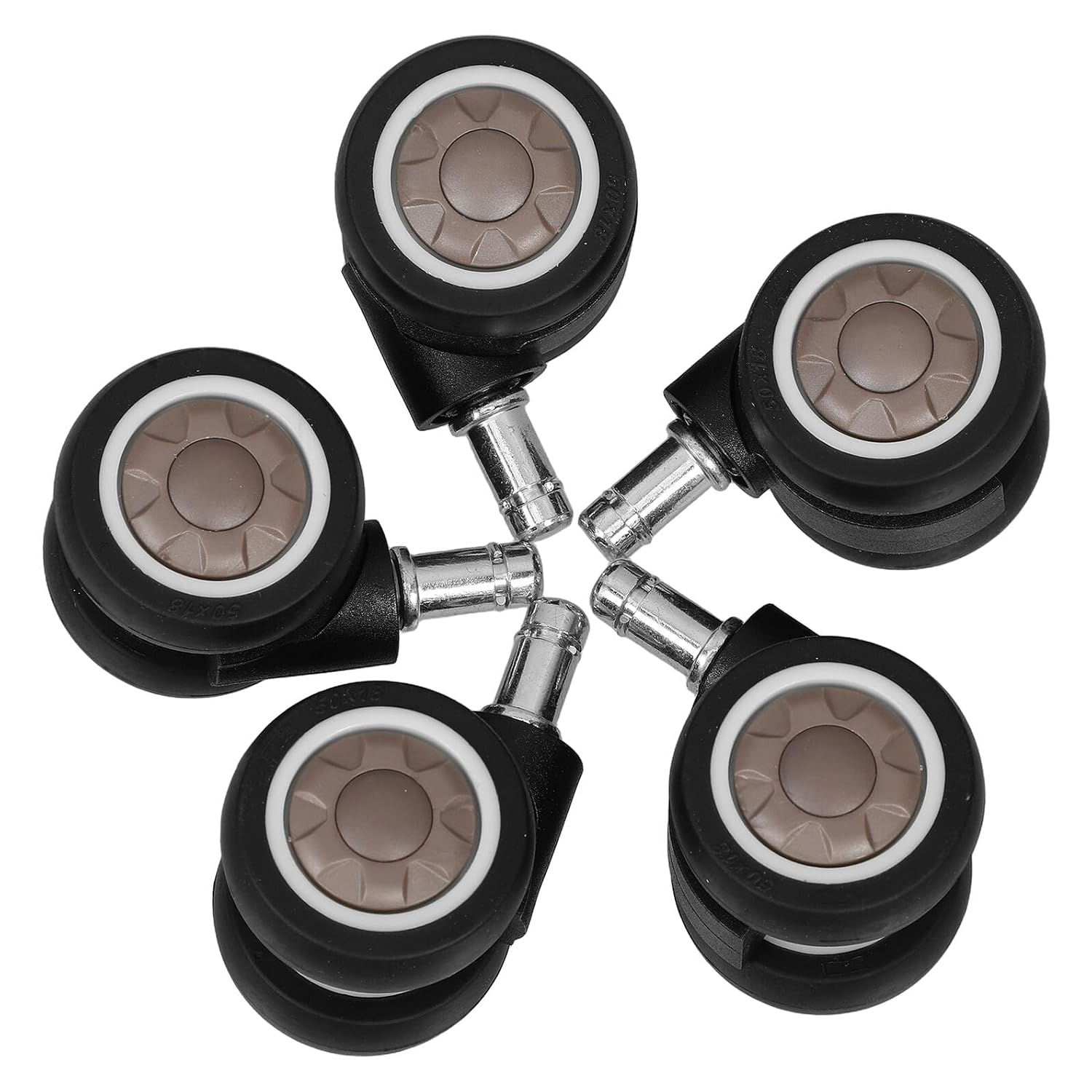 COHEALI Office Chair Casters 2-inch Silent Dual Wheel Heavy Duty Swivel Replacement Wheels for Office Furniture 5pcs Smooth Rolling