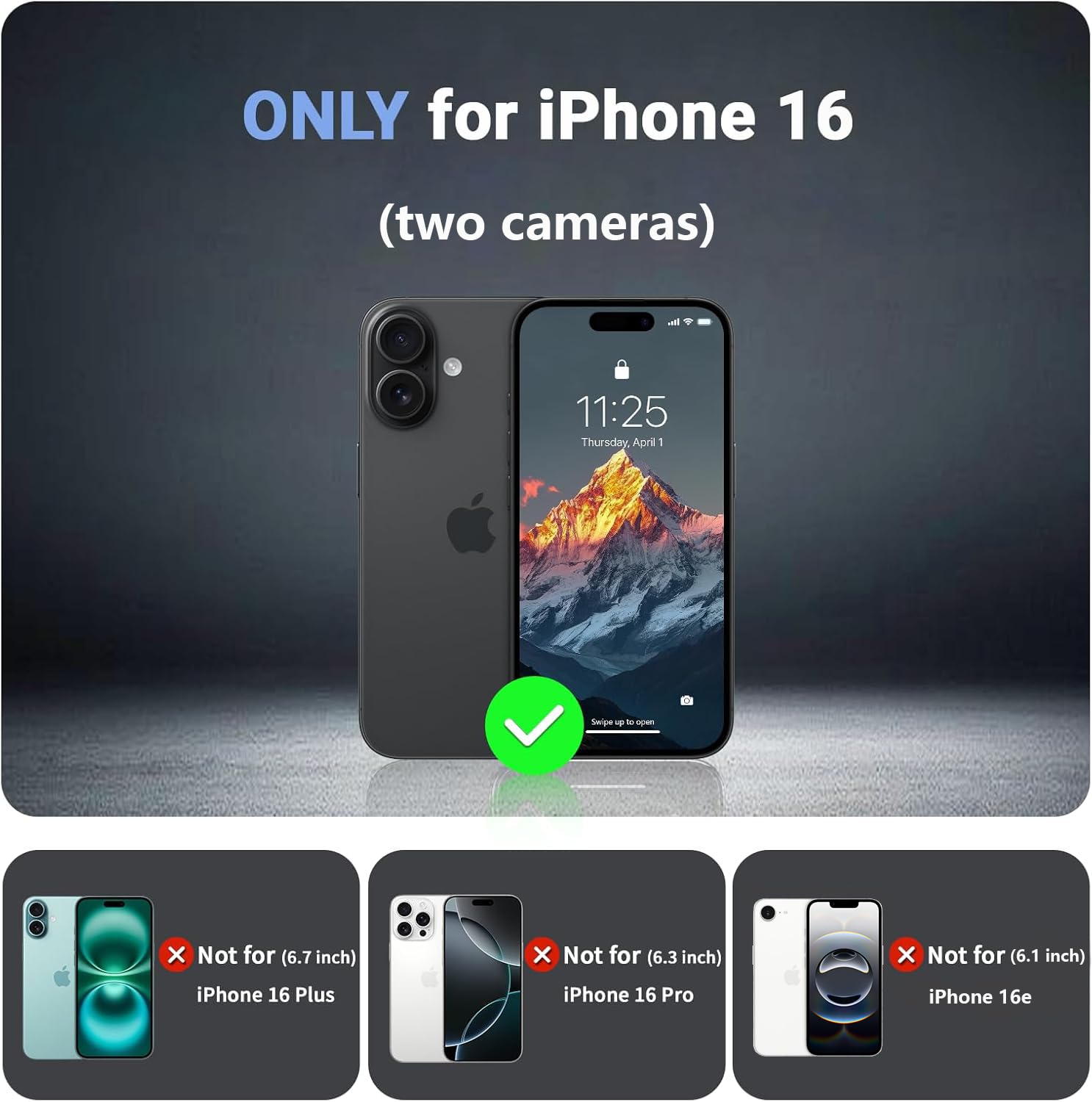 Eastinbox Custodia per iPhone 16 [protezione contro le cadute di grado militare da 4,6 m], custodia per iPhone 16 antiscivolo, antigraffio, sottile opaca satinata, custodia per iPhone 16 da 6,1