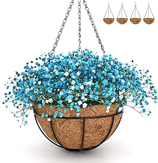 Sponsored Ad - 4Pack/10inch Metal Hanging Planter Basket with Coco Coir Lier & Non-Woven Fabric Water Retention with Chain...