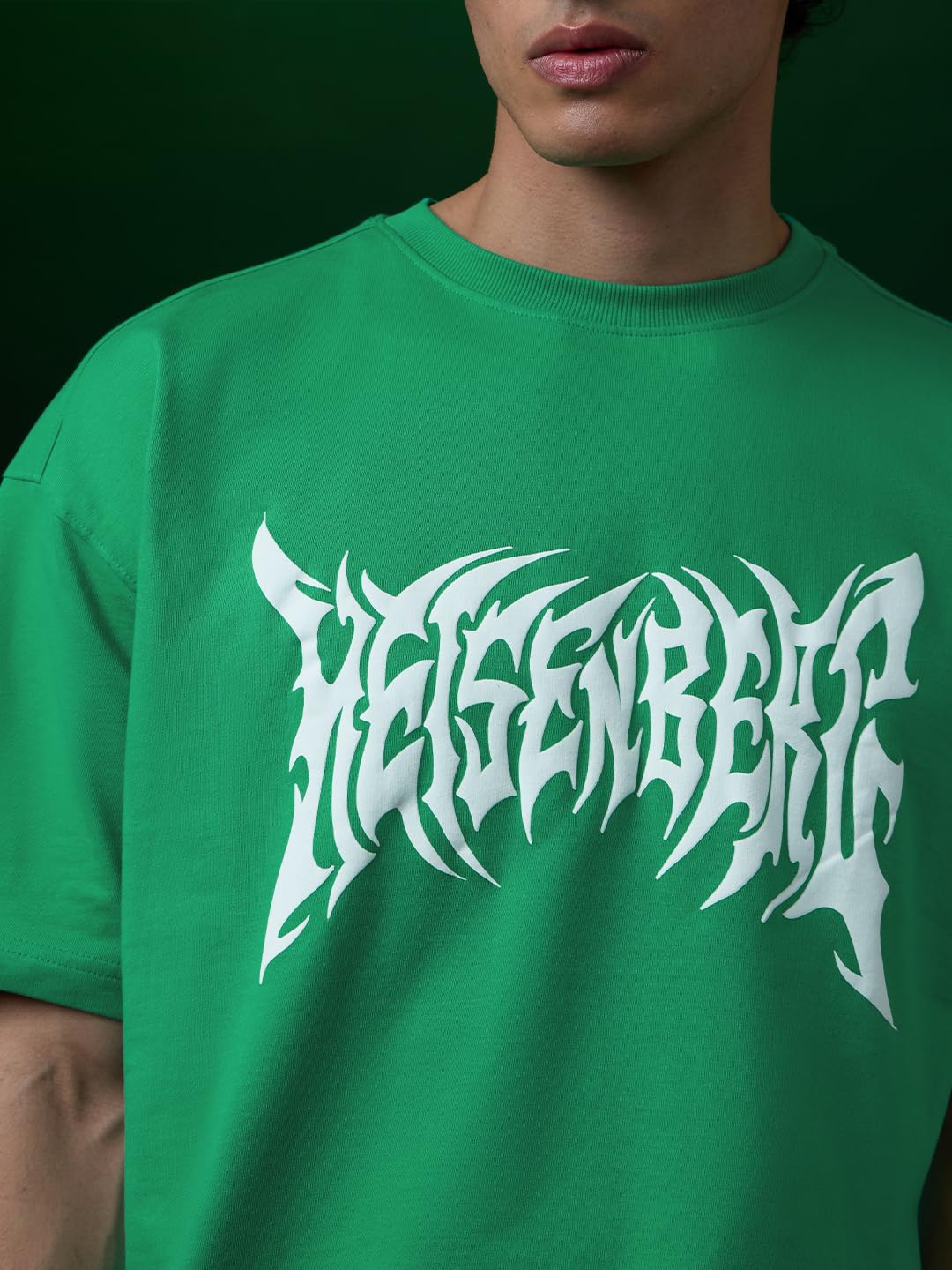 The Souled Store Breaking Bad: Heisenberg Oversize T-Shirt Uomo Ragazzo Manica Corta Girocollo Verde Cotone Stampa Grafica