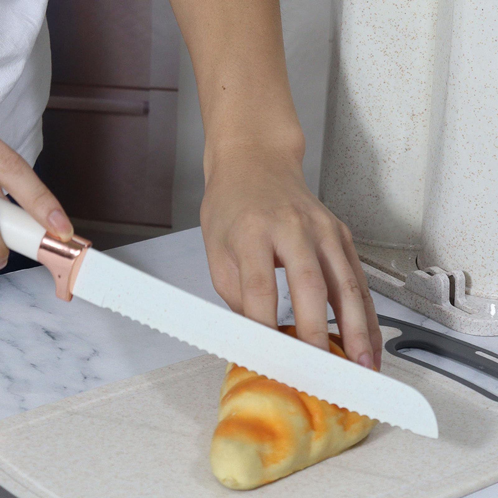 Küchenutensilien Set Küchenhelfer Set Küchenmesser Set 19 Teiliges Silikon Küchenhelfer Set Mit 12 Kochutensilien,5 Messern,Schneidebrett Und Halter,Spülmaschinengeeignet