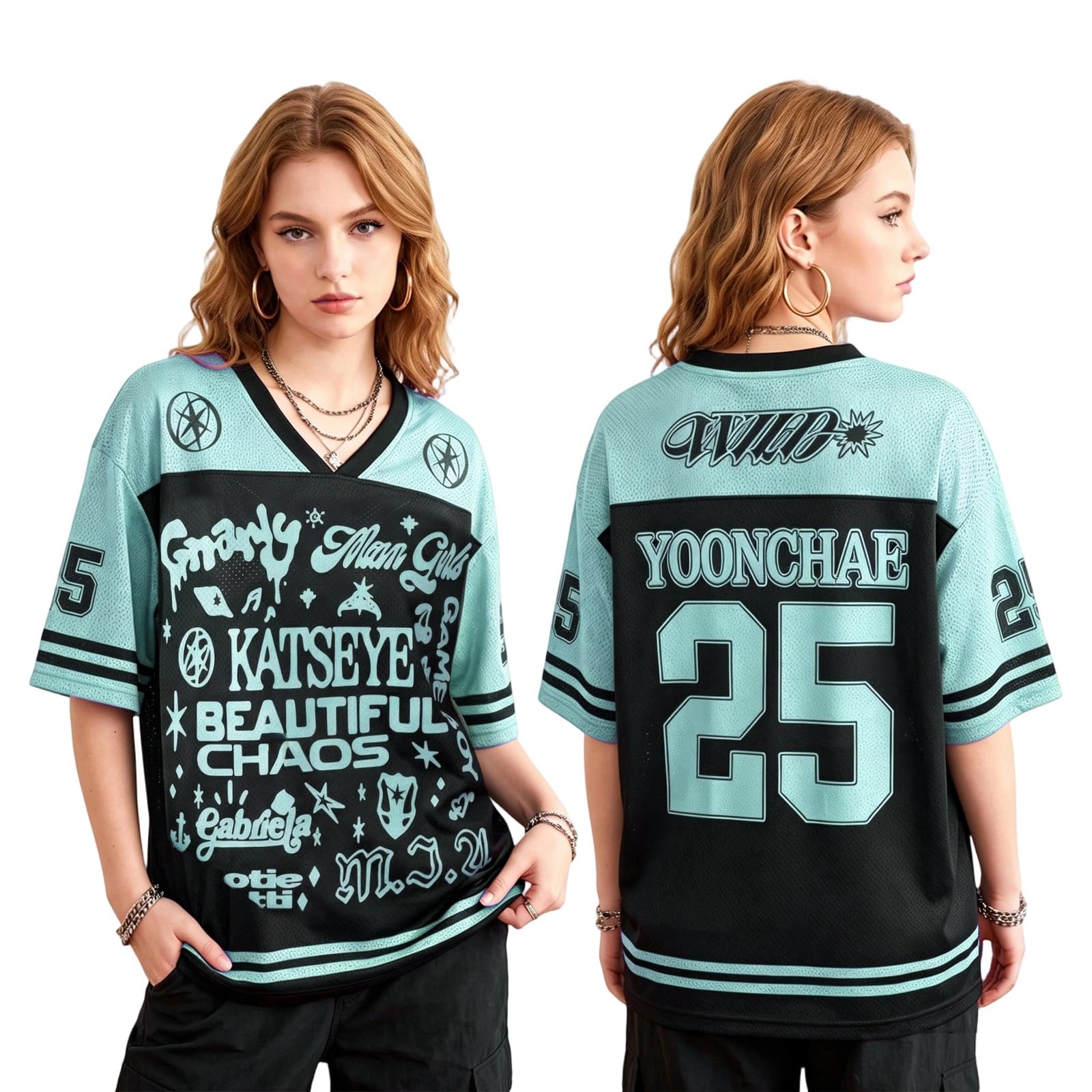 Katseye Jersey Tshirt Women K-Pop Music Concert Support The Wildworld Tour