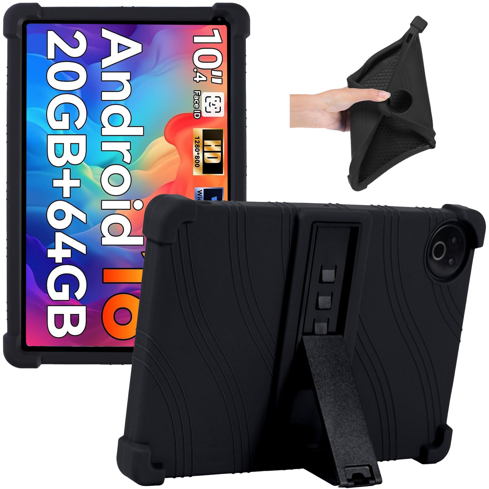 Housse tablette MUISOO 10.1 Android 15 Junfire silicone noir 2025 - 7