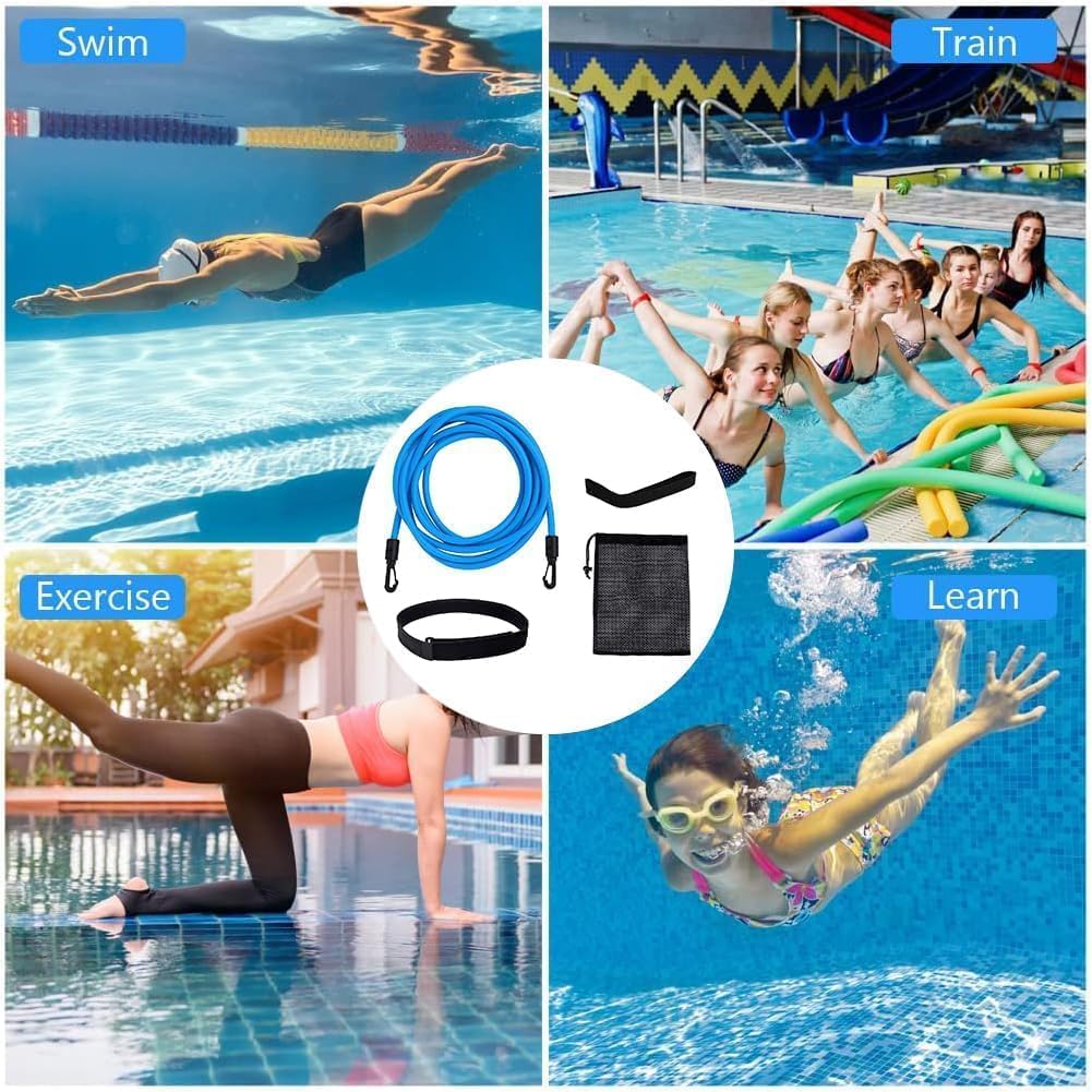 Cinturon Entrenamiento Natacion, Cinturón de Natación,Cinturón de Natación Ajustable para Piscinas de Natación,Exteriores Cinturón de Resistencia para Natación,Cinturón de Entrenamiento de Natación
