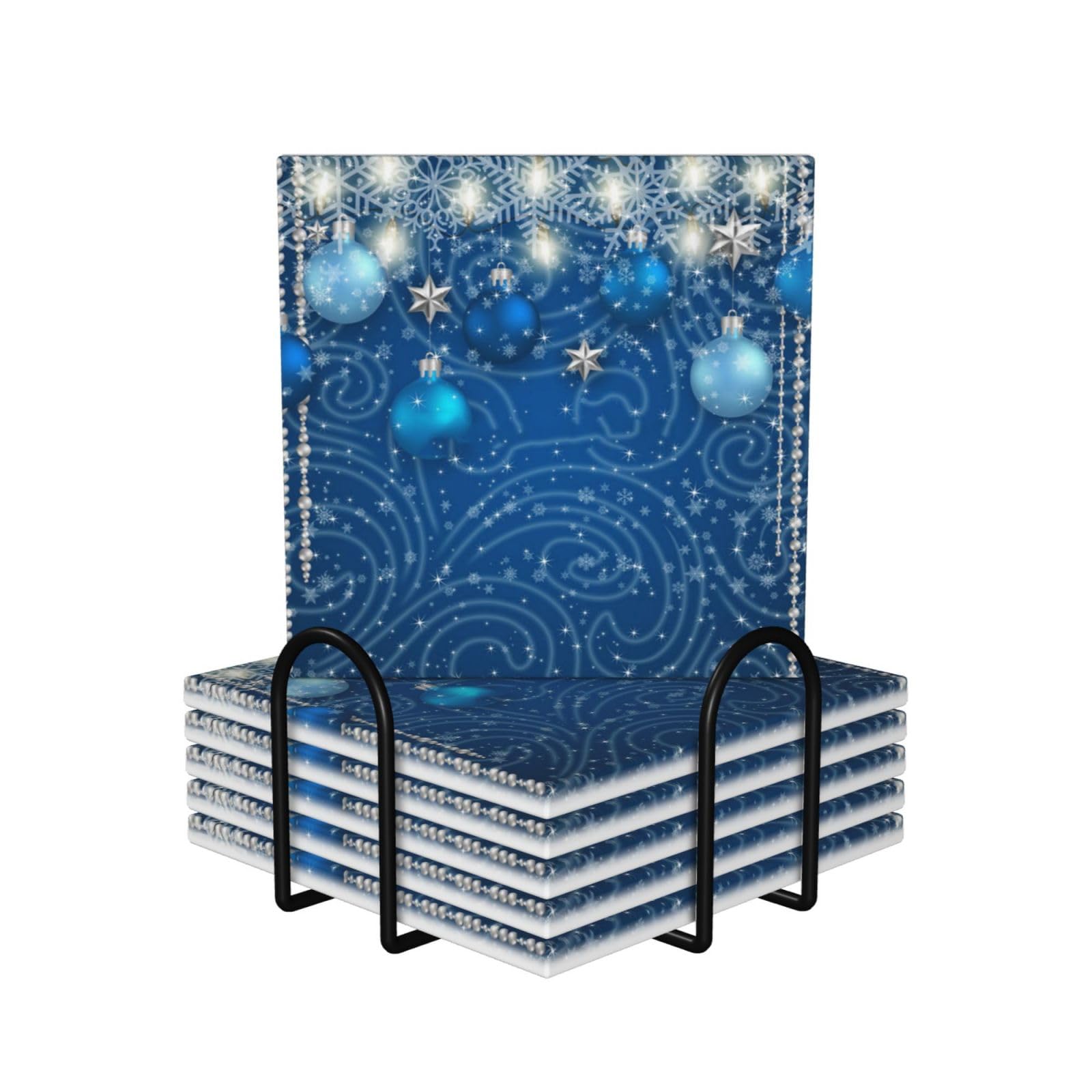 Dessous de verre en céramique lot de 6 avec support pour table