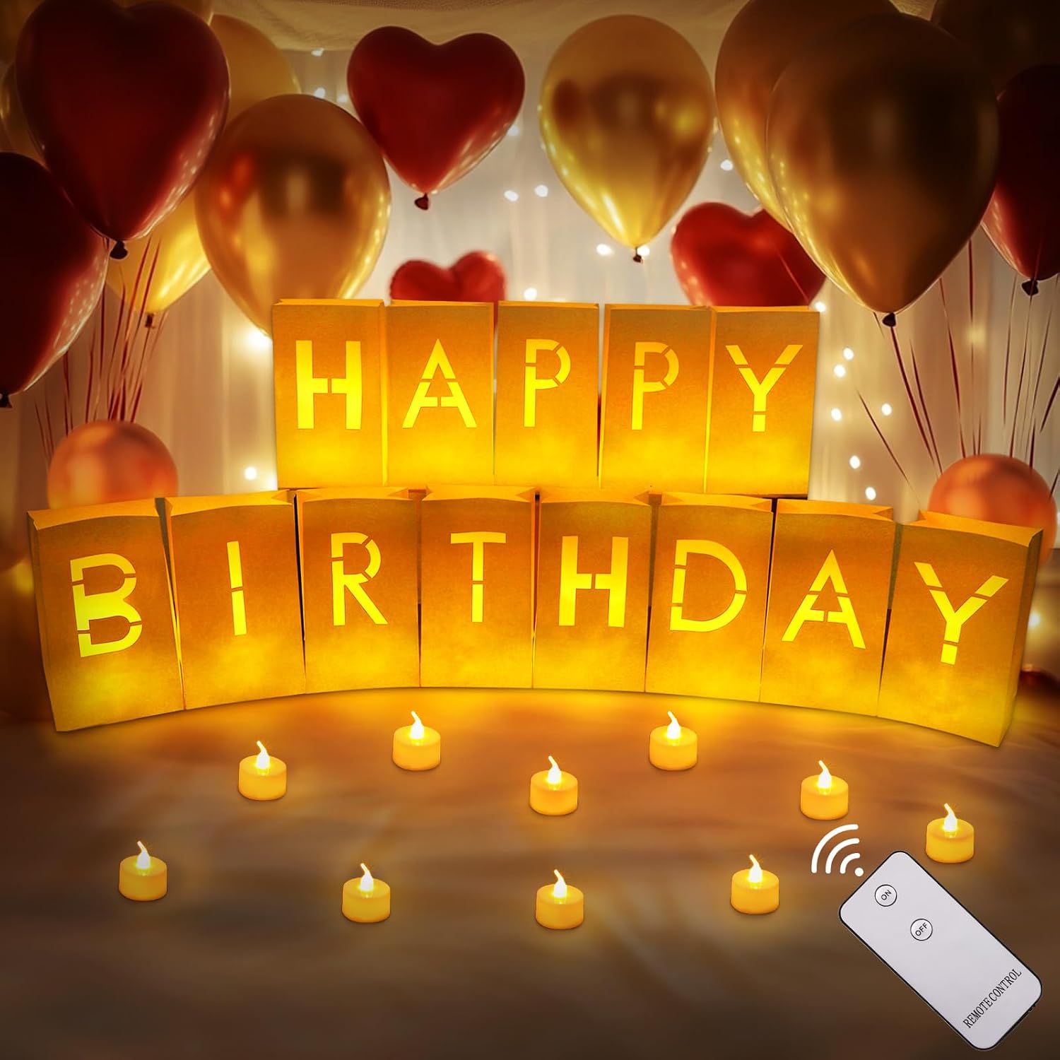 Happy Birthday Light Up Sign Decorations, Happy Birthday Light Up Letters