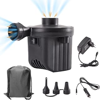 YOYIAG Portable Electric Air Pump: 240V High Power Electric Air Pump for Inflatables, Camping Air Pump with 3 Nozzles Deflator Quick Air Pump for Inflatable Sofa/Swimming Ring/Inflatable Boat