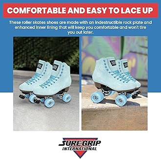 Sure-Grip Boardwalk Unisex Outdoor Roller Skates with Retro Leather Boots and 82A Wheels