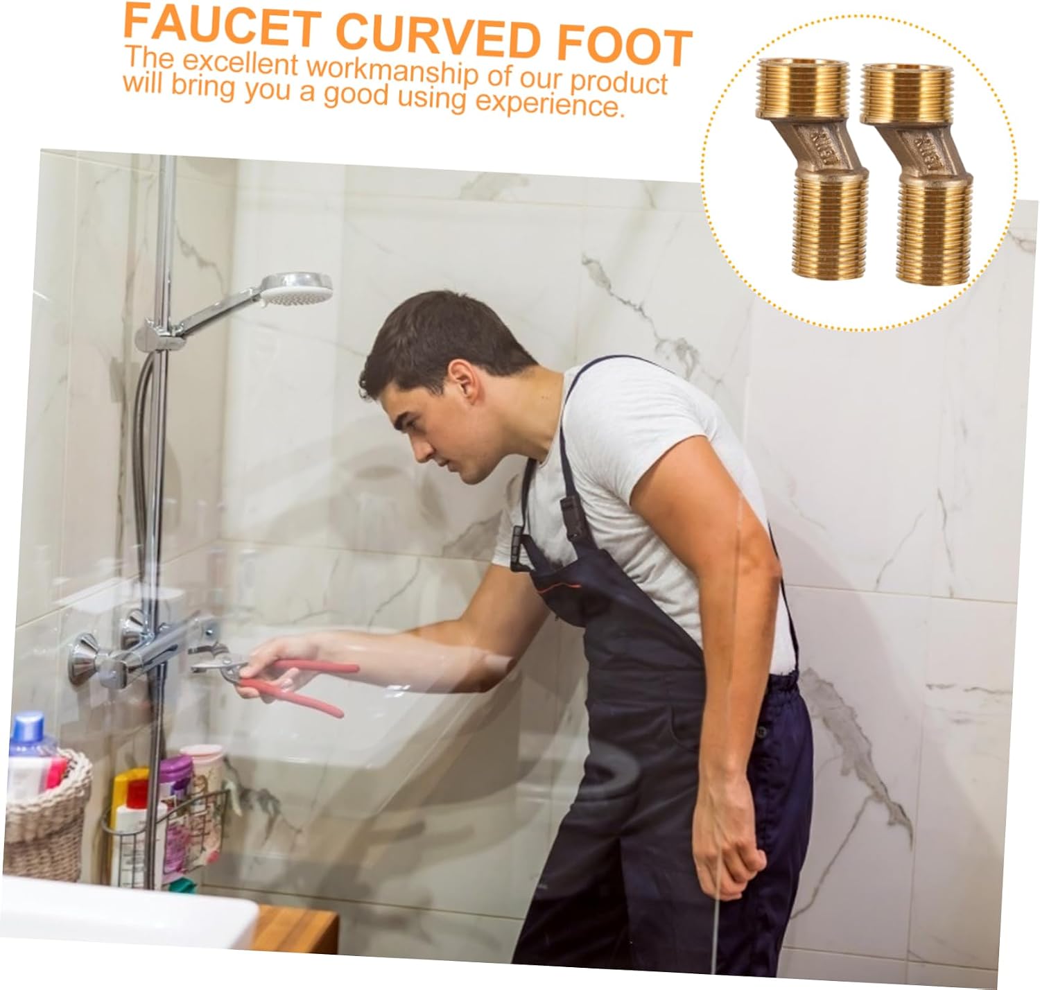 VICASKY 2Pcs Curved Foot Faucet Accessories for Bathtub Variable Elbows for Easy Installation Durable Construction for Bathroom Fixtures and Tub Connections
