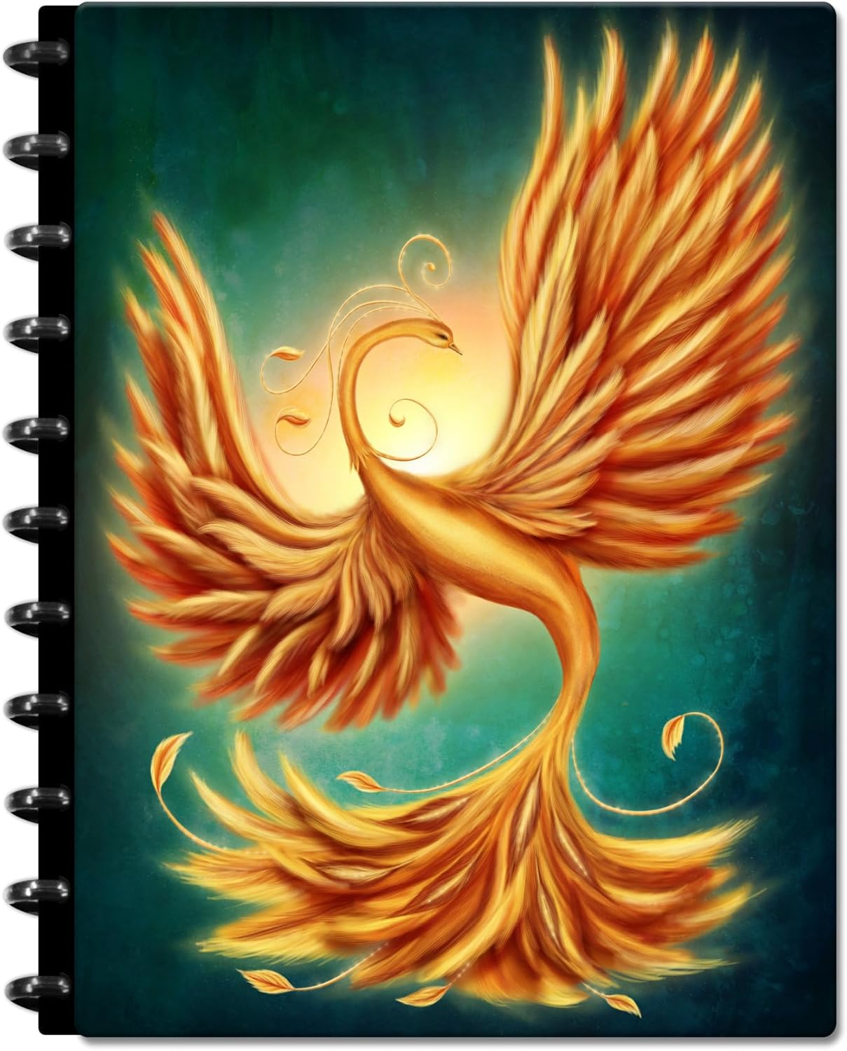 Tools4Wisdom Customizable Planner - 8.5x11 Inch Hardcover - Discbound Daily Weekly Monthly Disc Planner - Undated - 1DSC - Phoenix Rising