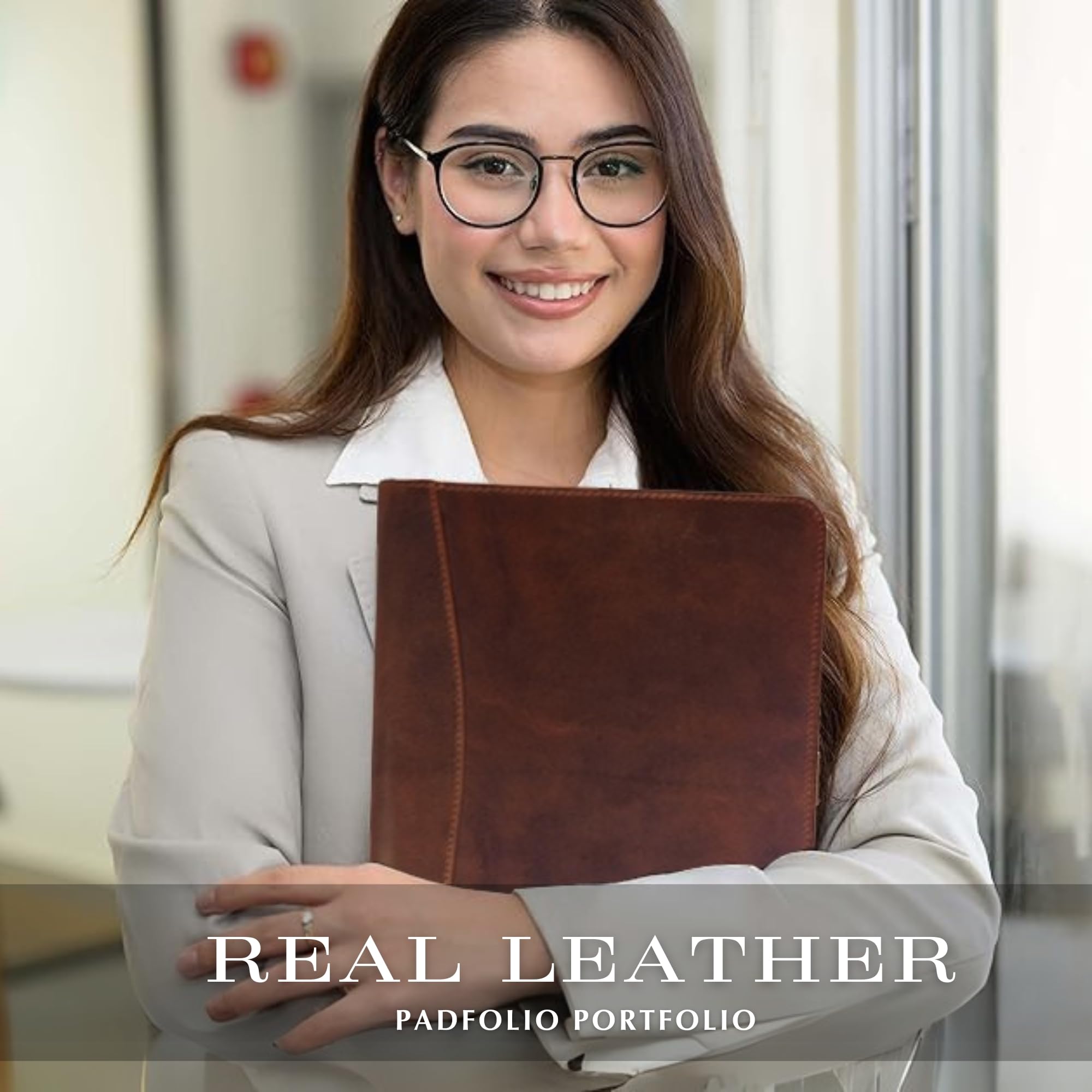 Porte-documents professionnel en cuir – Stylo de luxe avec dossier de CV – Classeur en cuir avec porte-cartes de visite – Hommes et femmes pour porte-documents