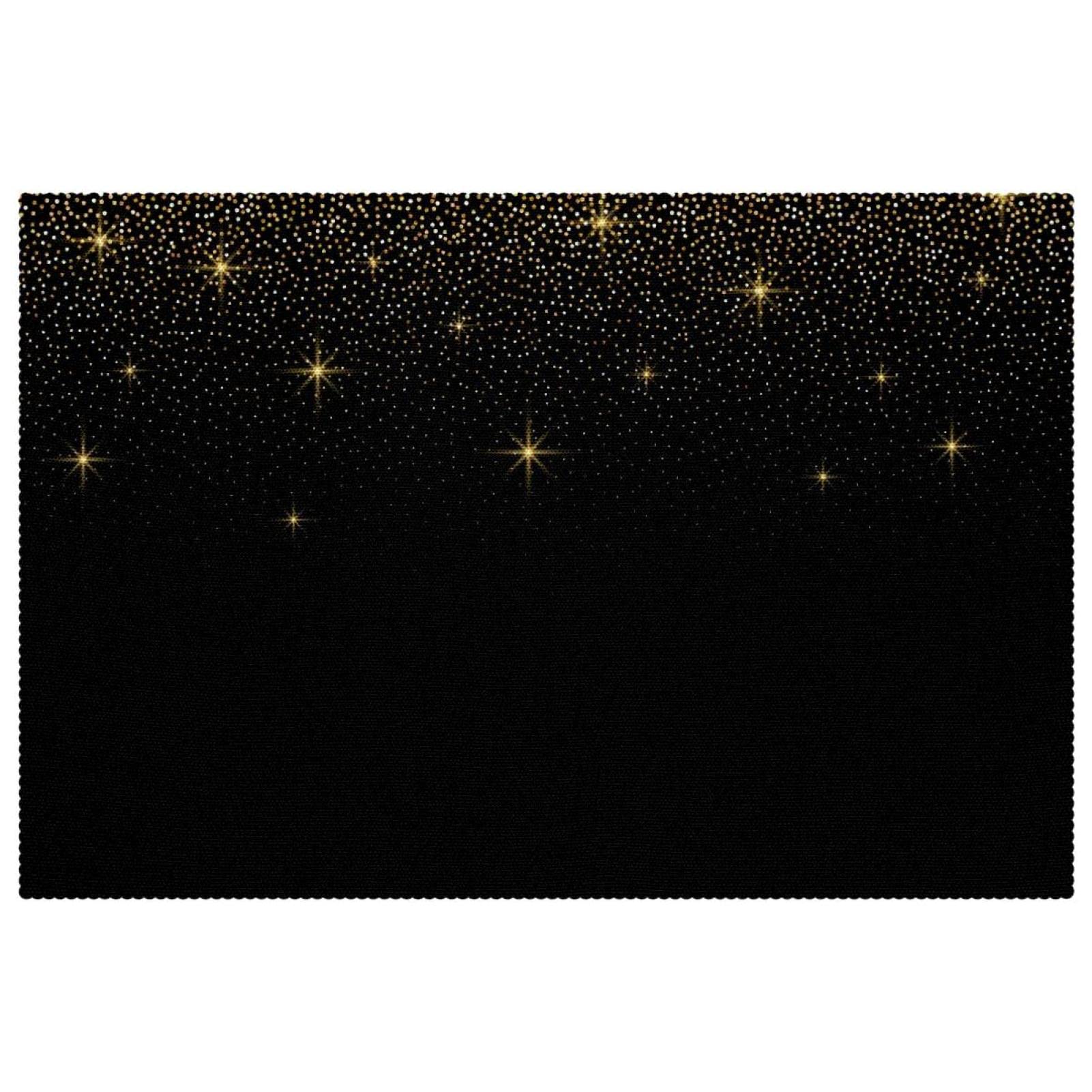 Sets de table noirs rectangulaires Star nappe individuelle cuisine x6