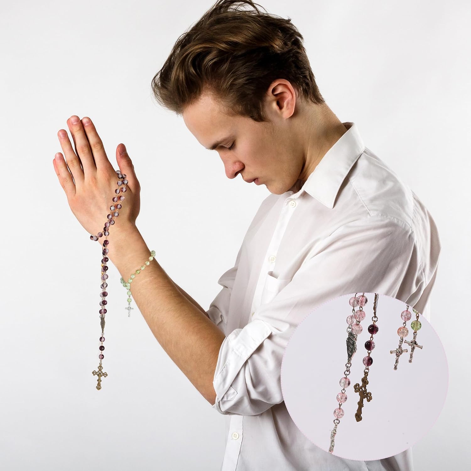 BINRANHS Catholic Rosary Making Kit for Adults Kids,DIY Wedding Rosary Jewelry Necklace Making Kit,704pcs Rosary Making Kits,Rosary Prayer Making Supplies First Communion Necklace Set - Image 5