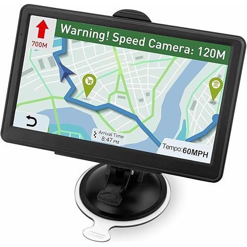 GPS Navigator for Car Truck RV - Navigation System, 2025 America/Canada/MX Maps Free Lifetime Update, Voice Guidance, Speed and Red Light Warning, 7 Inch Touchscreen Vehicle GPS para carros Trucker