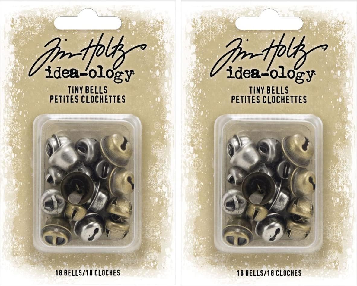 Tim Holtz Idea-ology 2021 Tiny Metal Bells - Bundle of 2 Packages