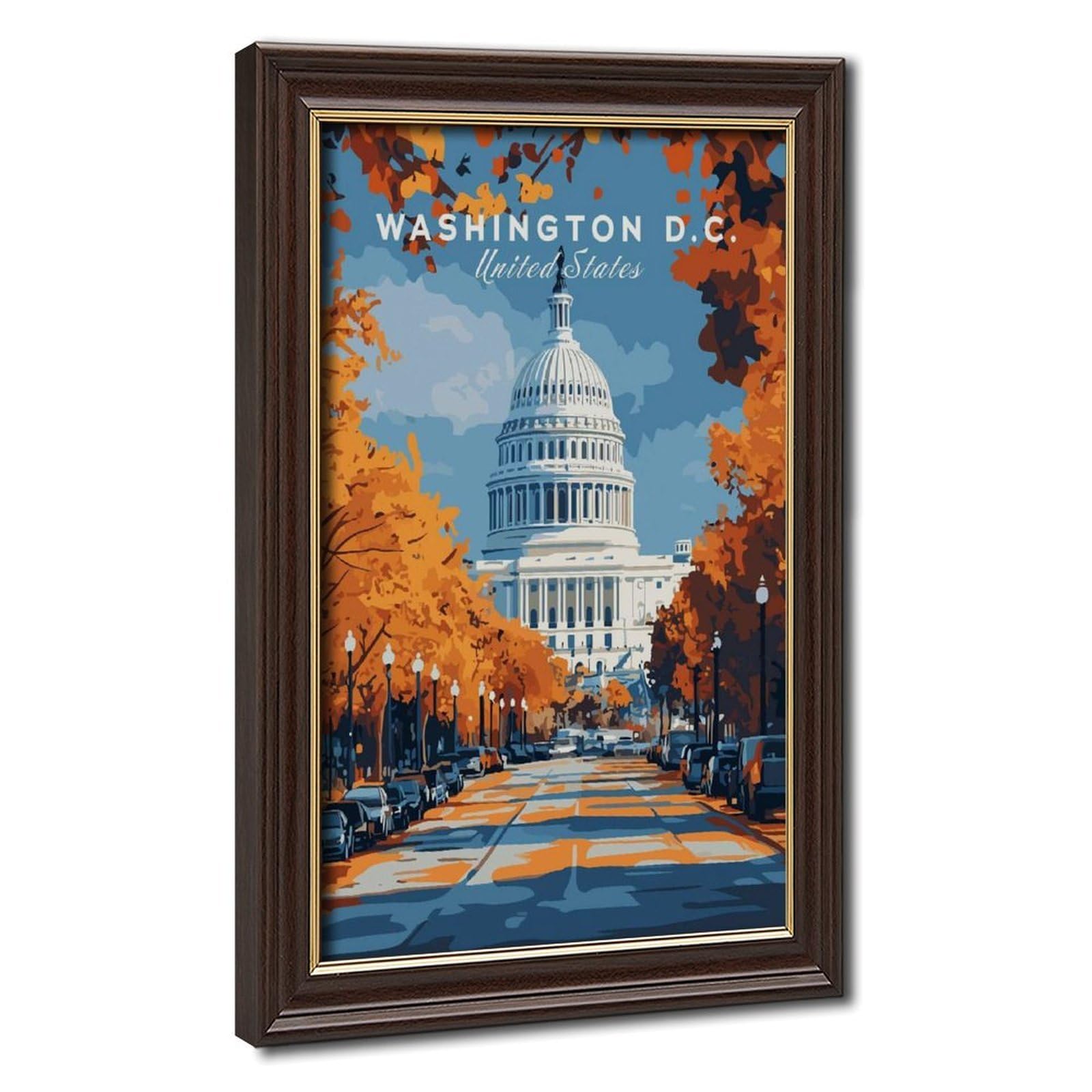 Bareronor Washington D.C. Autumn Capitol Canvas Poster Bedroom Decor Landscape Office Room Decor Gift 24" L X 36" W