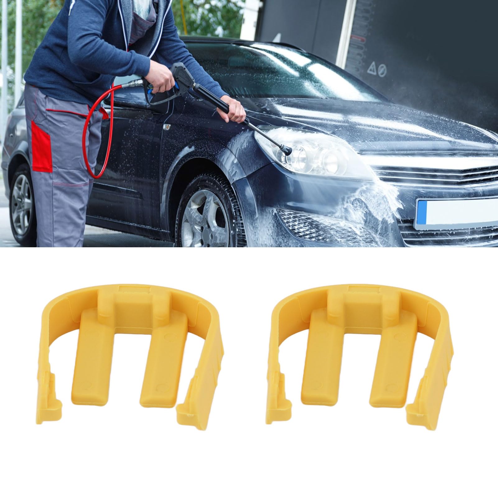 aqxreight Hebilla de Conector Rápido para Arandela de Coche, Hebilla de Clip C para Arandela Eléctrica ABS Ligera para K2 K3 K7 (Yellow)