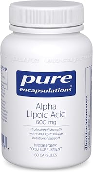 Pure Encapsulations Alpha Lipoic Acid ALA 600mg, 60 Vegetarian Capsules