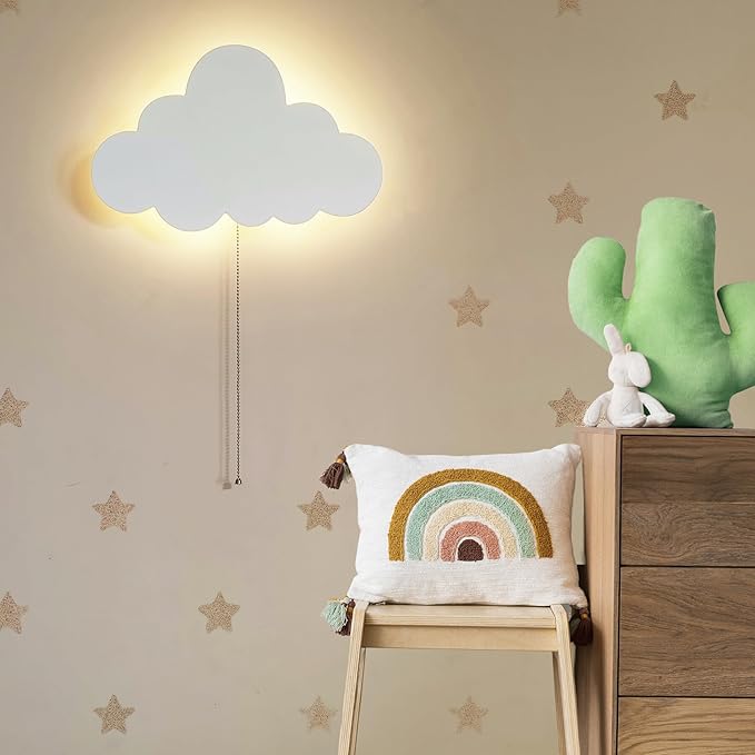 Nursery Wall Sconces White Cloud Night Light for Nursery Cloud Shape all Light Fixtures for Bedroom main image 1