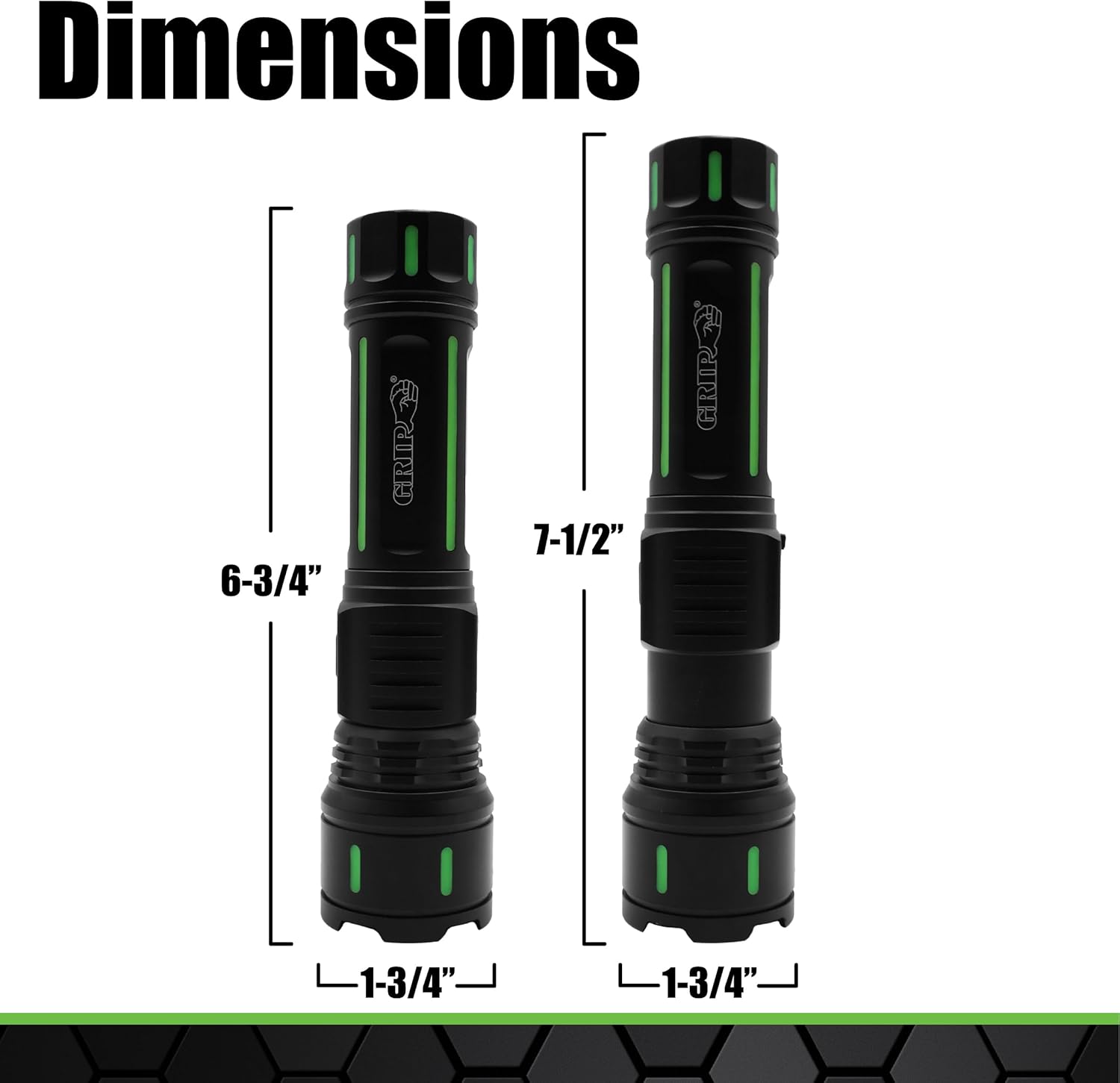 Grip Rechargeable LED Flashlight & USB-C Power Supply - 1000 Lumens - 3280 ft Spotlight - 3 Modes - Aluminum Alloy - Emergency Phone Charger - Camping, Hiking, Walking