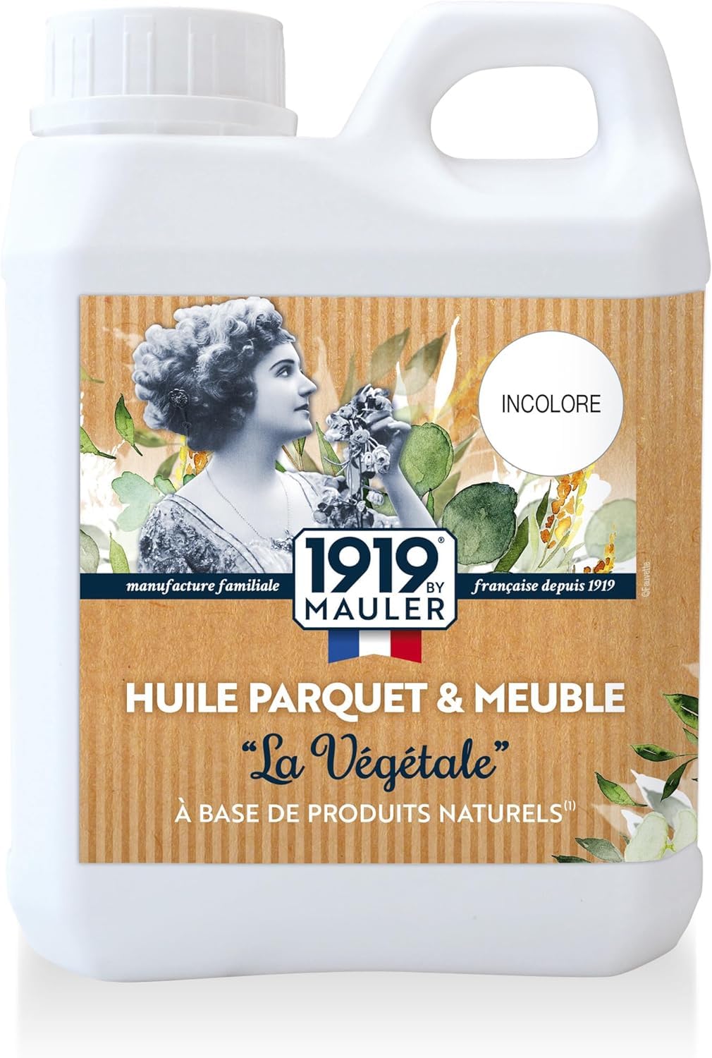 1919 BY MAULER - Huile Parquet & Meuble "La Végétale" - Produit Anti-Rayure, Anti-Tache pour Boiseries - 2,5 L, Satiné | Protection tache, rayure, passage NF16640 - Idéal parquet, escalier, plan de travail - Manufacture Mauler depuis 1919