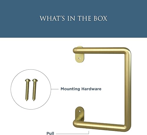 Miniatura 4 de National Hardware N700-105 Troy Tirador de la manija, herrajes interiores para puerta corrediza de granero, 8 pulgadas, oro cepillado