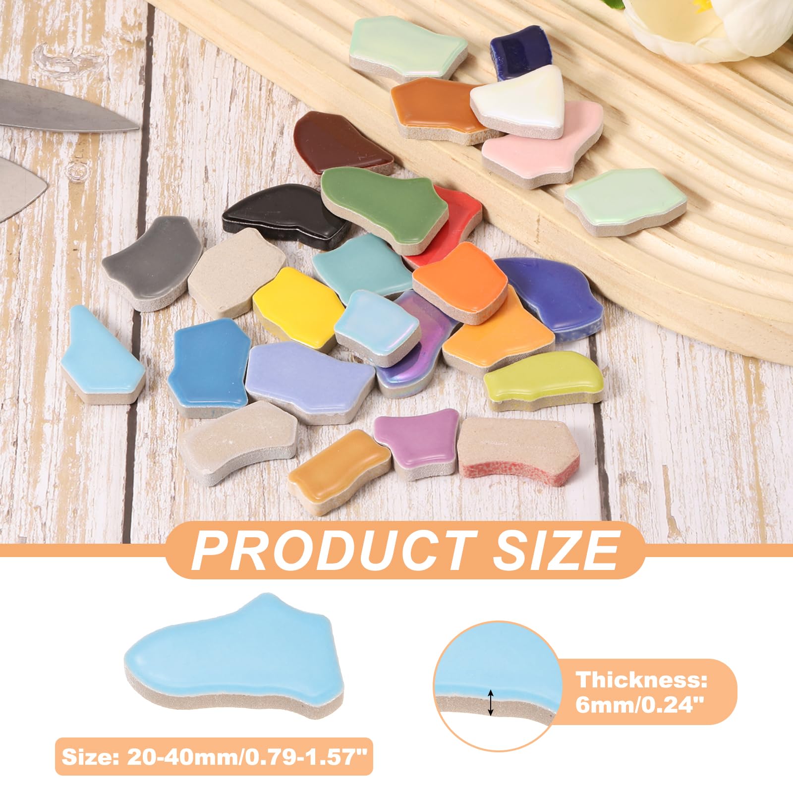 PATIKIL 250g/0.55LB Irregular Ceramics Mosaic Tiles - Image 2