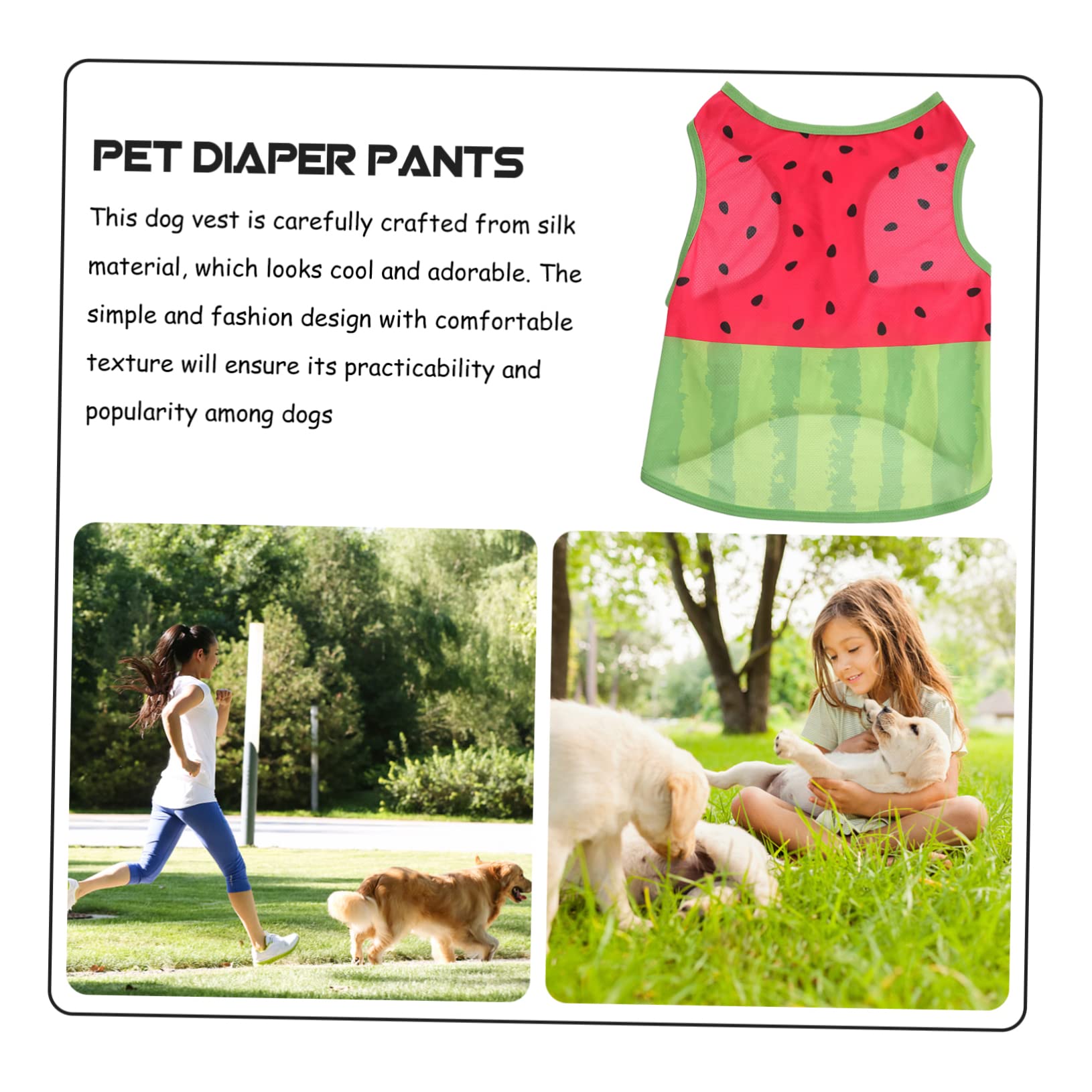 Gilet Rafraîchissant pour Chien Été, Taille L, Soie, Pastèque | Taille Xl, Design Adorable, pour Activités Extérieures, à Enfiler et Retirer Facilement