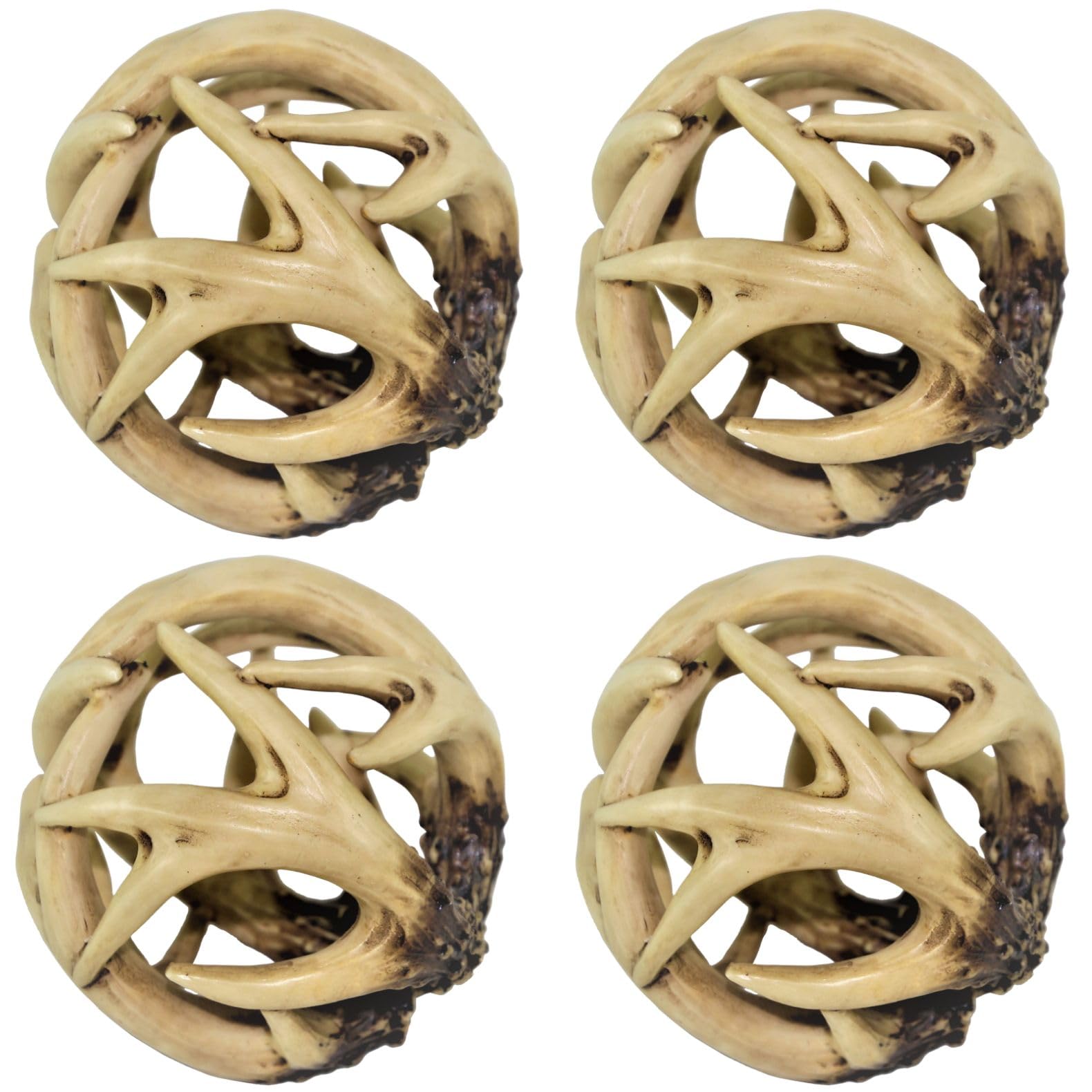 BestGiftEver Decorative Ball Entwined Spherical Rattan Faux Deer Antler Ball 4.25