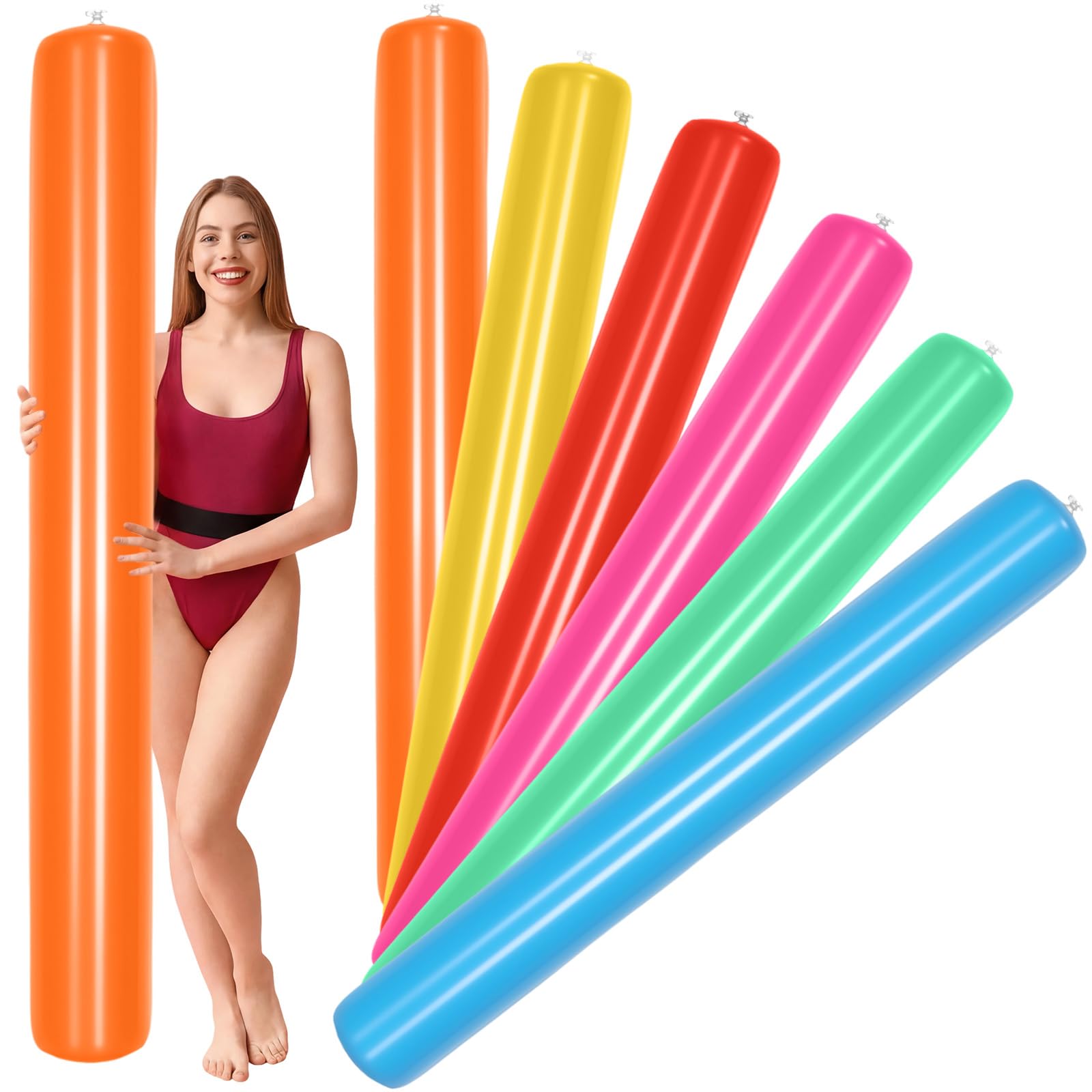 Meooeck 71 cali nadmuchiwany makaron basenowy pływanie Jumbo pływający makaron basenowy na plażę jezioro na zewnątrz