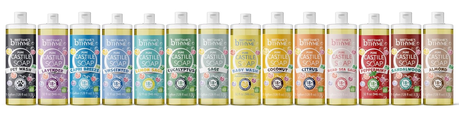 Brittanie’s Pure Castile Liquid Soap Refill, 32 Ounce Pack of 2 | Dish Soap, Hair & Body, Home, Gentle and Pure, Made with Natural Luxurious Oils, Vegan & Gluten Free Non-GMO (Citrus) - Image 5